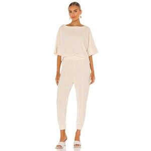 Cupcakes & Cashmere 2 Pc Set Shiny Faux Fur Birch White Top Size S Bottom Size L